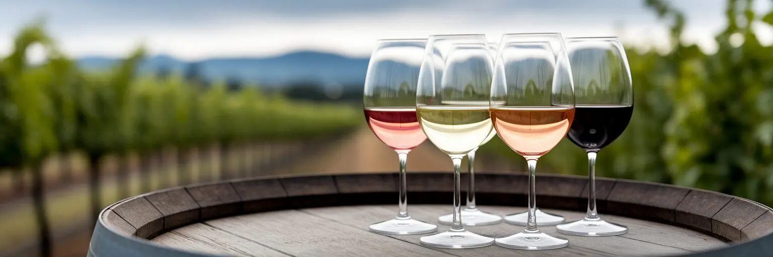 Wine tasting flight at island winery